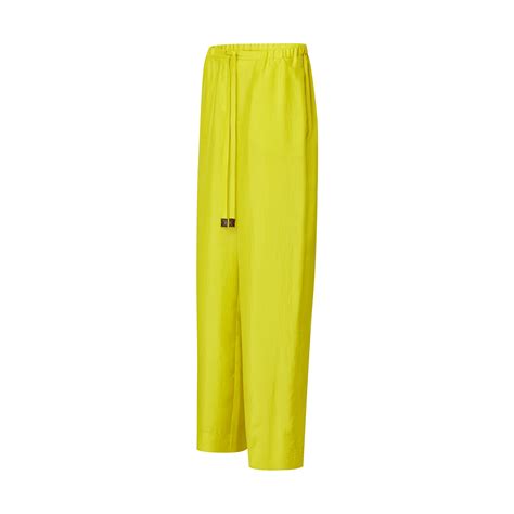 Chartreuse Silk Pajama Pants .